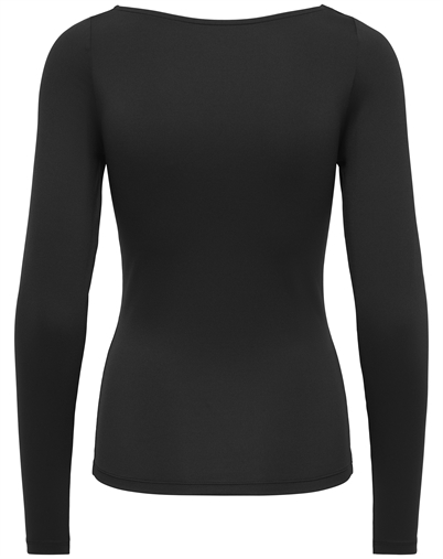 Only - ONLea Boatneck Langærmet Top - Black